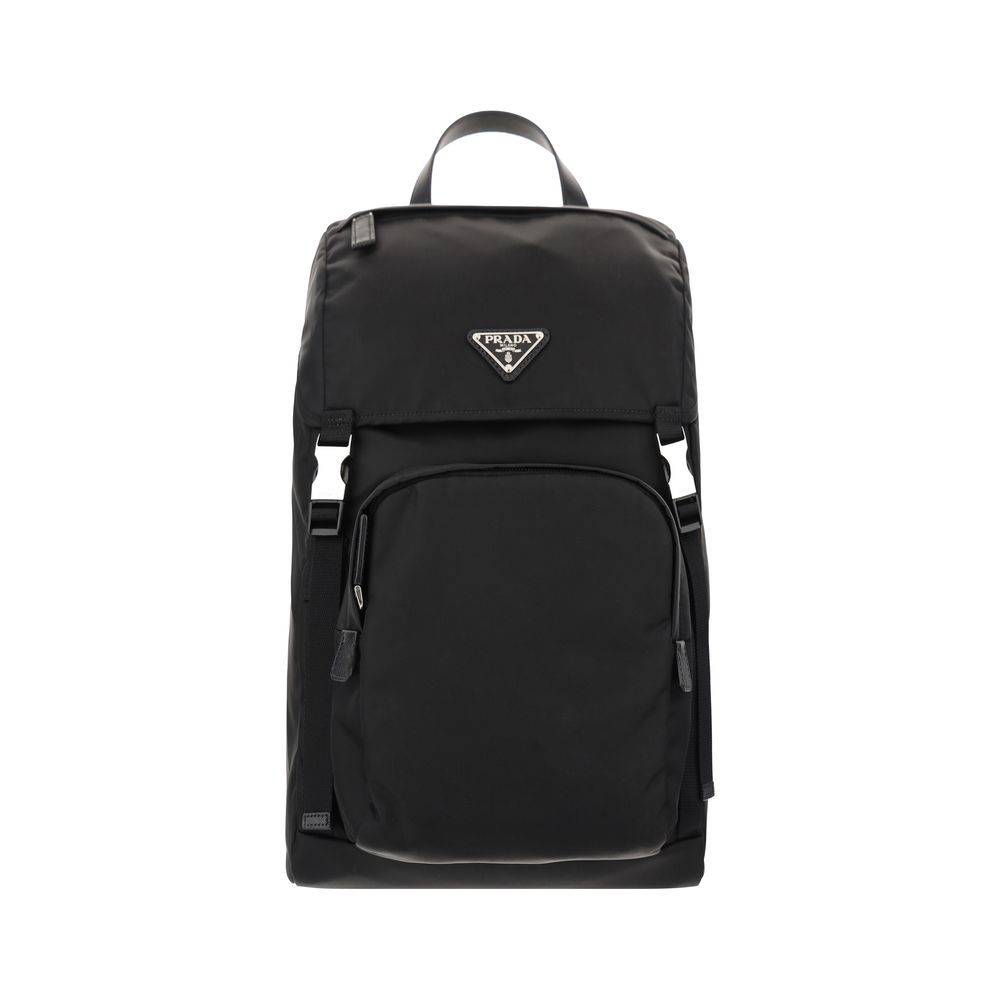 Black Recycled Polyamide Backpack