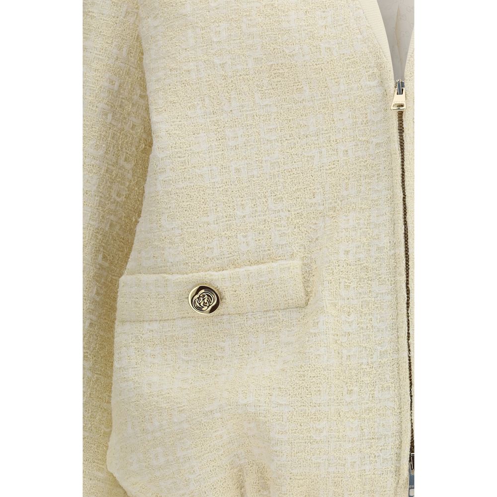 Beige Cotton Full-Length Jacket