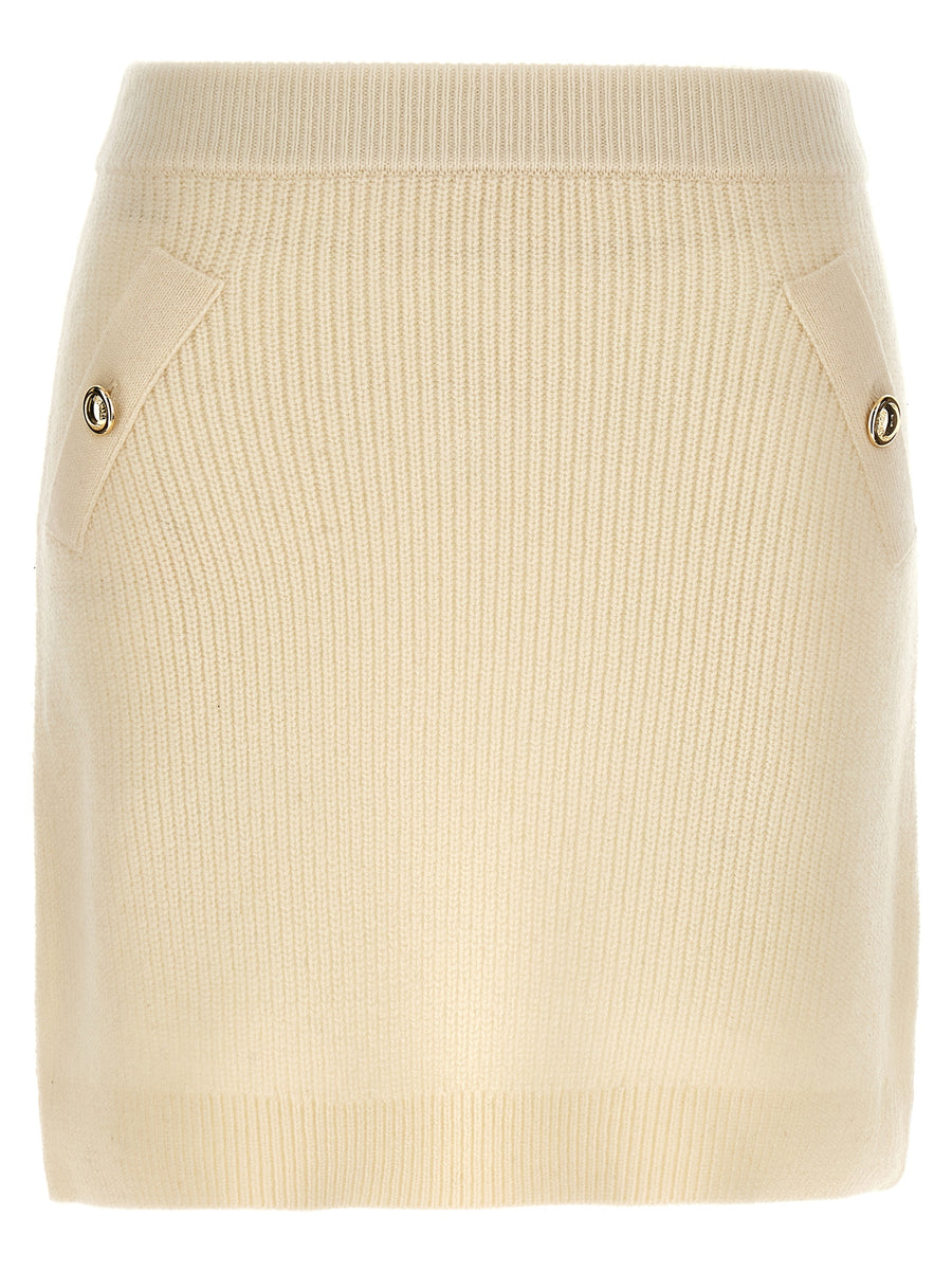 White Wool Long Skirt
