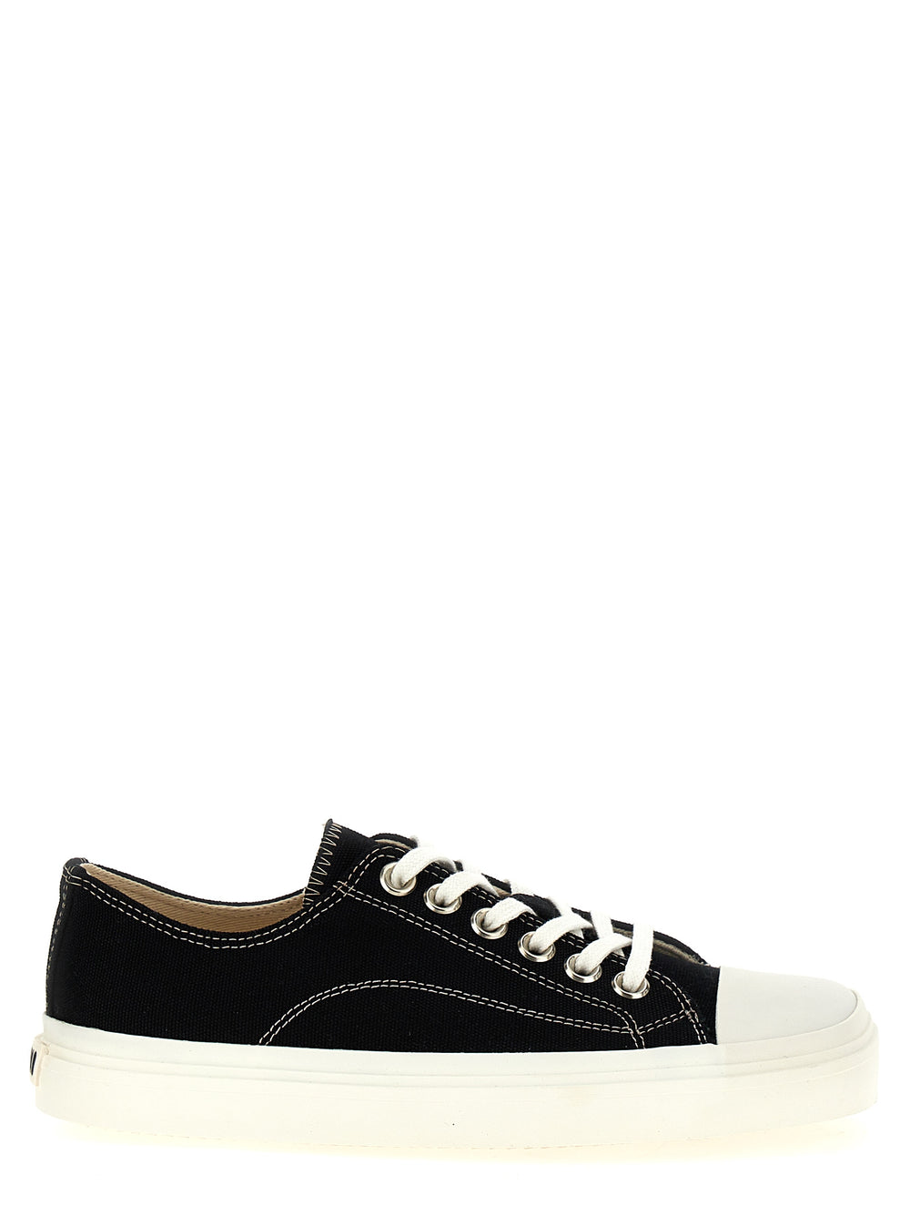 Black Cotton Low Top Sneakers