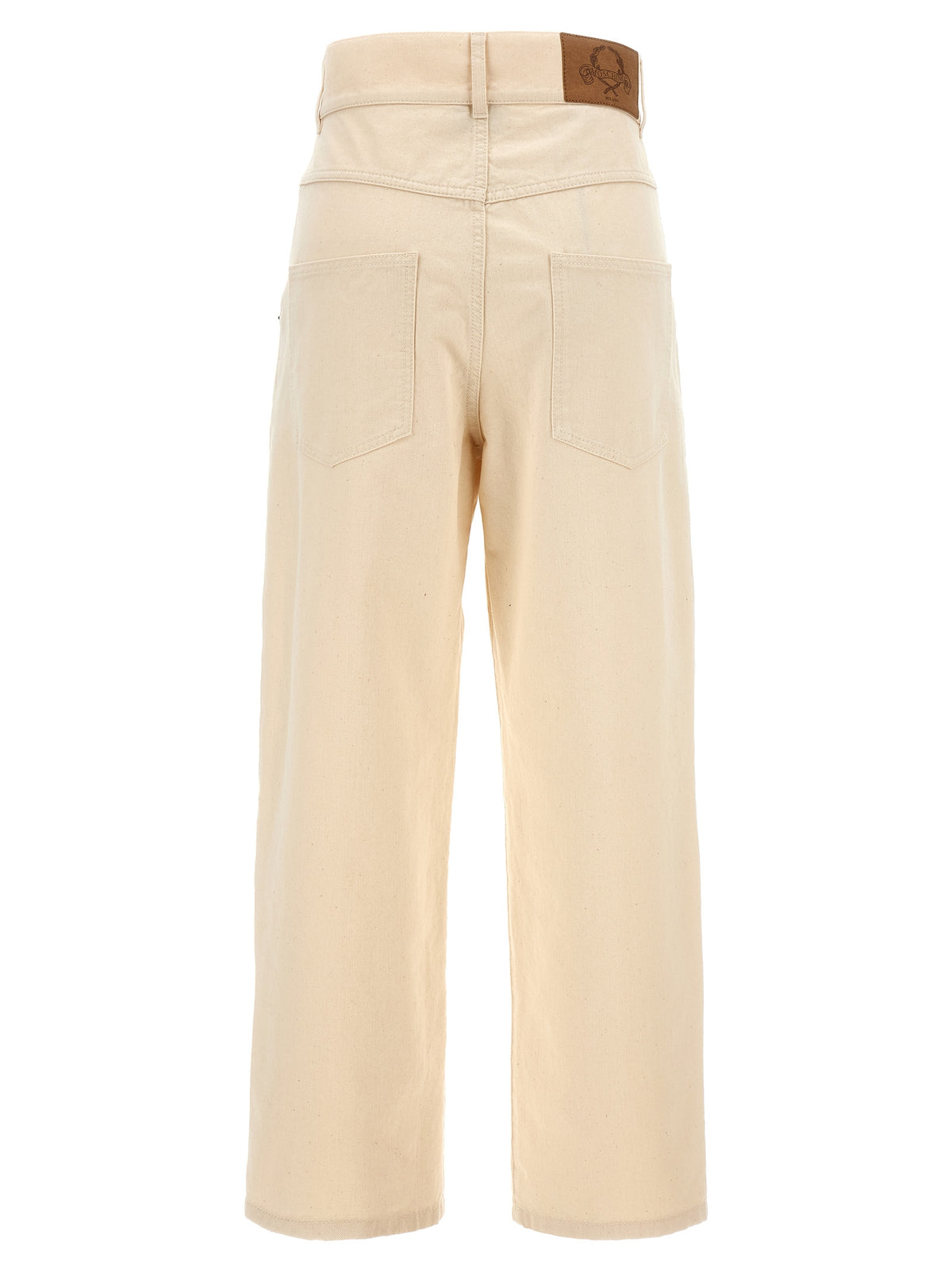 Beige Cotton Casual Pants