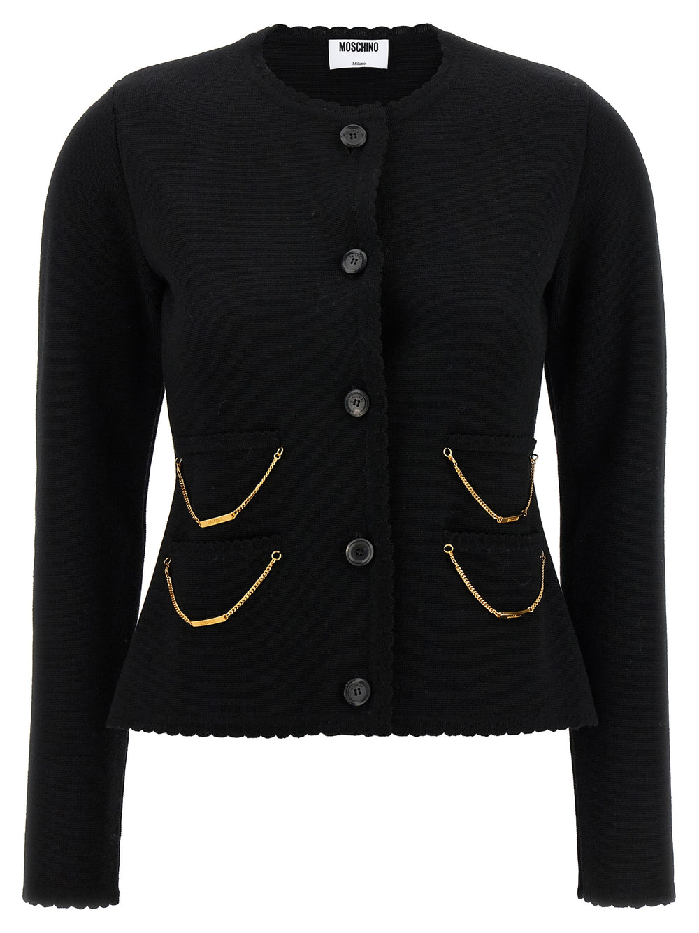 Black Virgin Wool Cardigan