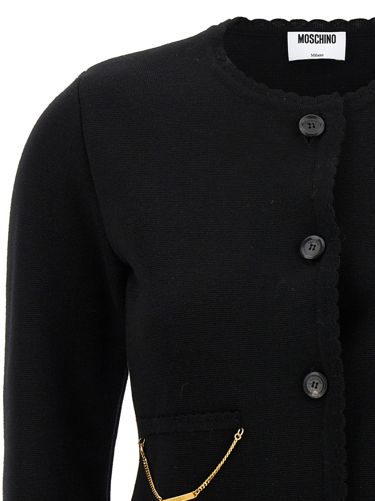 Black Virgin Wool Cardigan