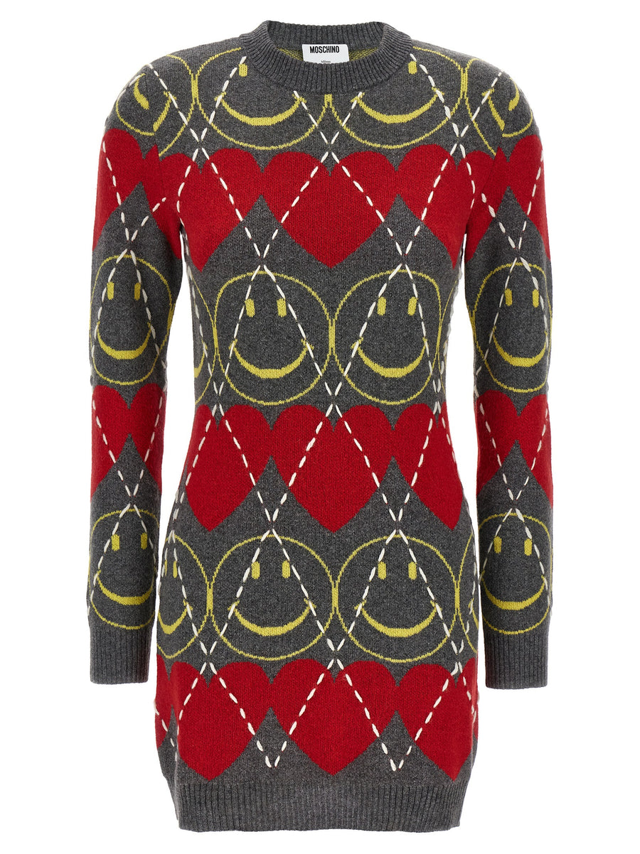 Multicolor Wool Short Dress