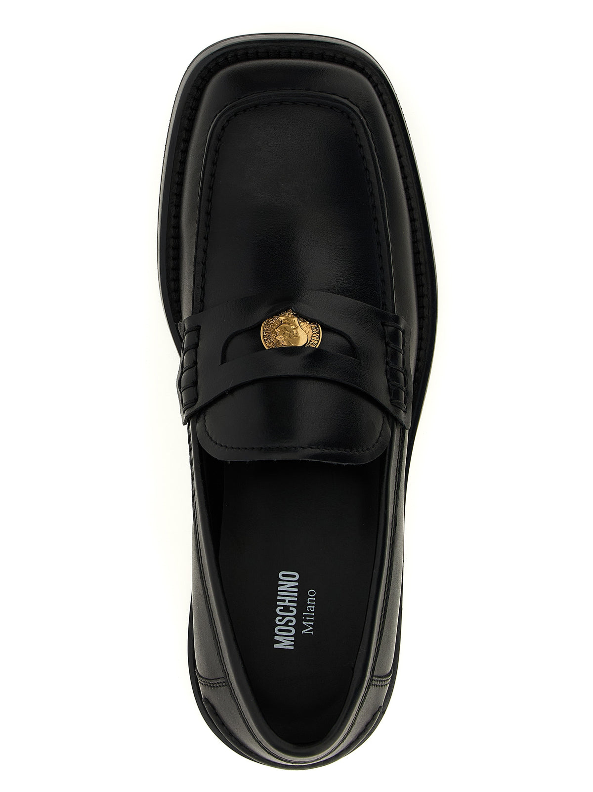 Black Velvet Leather Slip-On Loafers