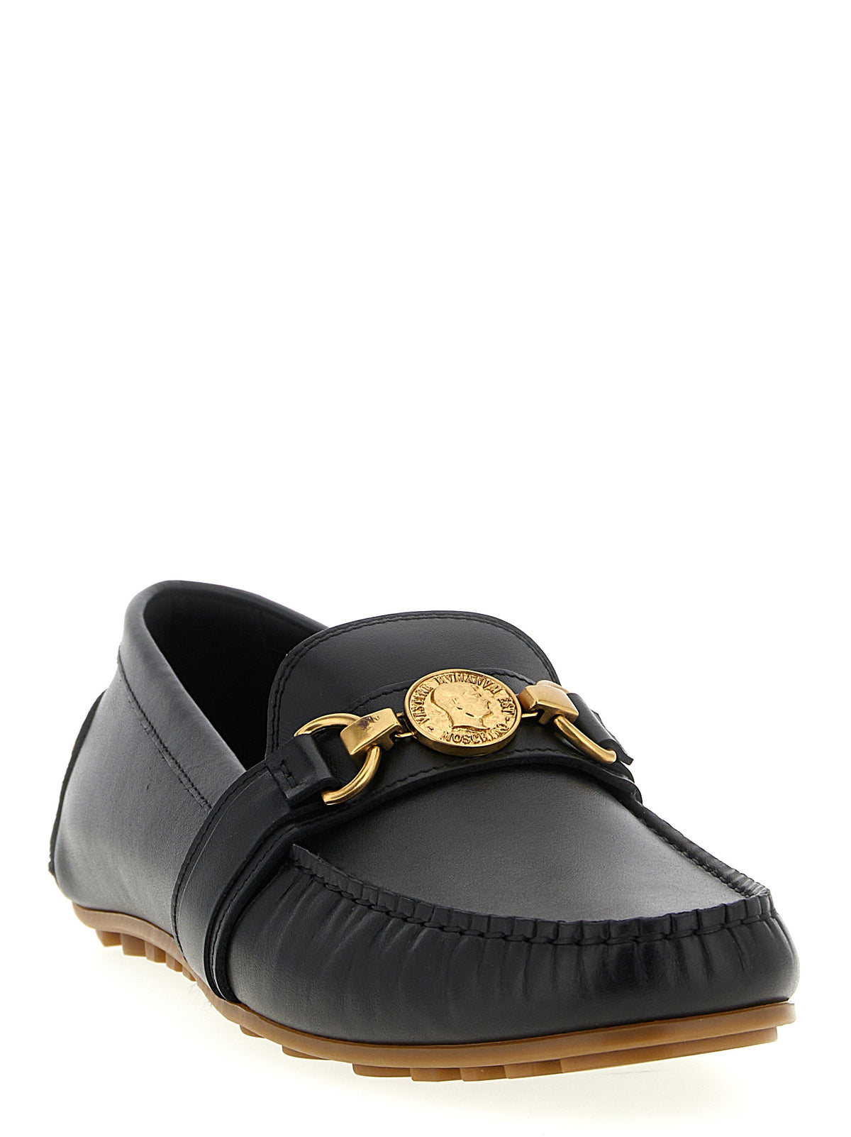 Black Leather Slip-On Loafers