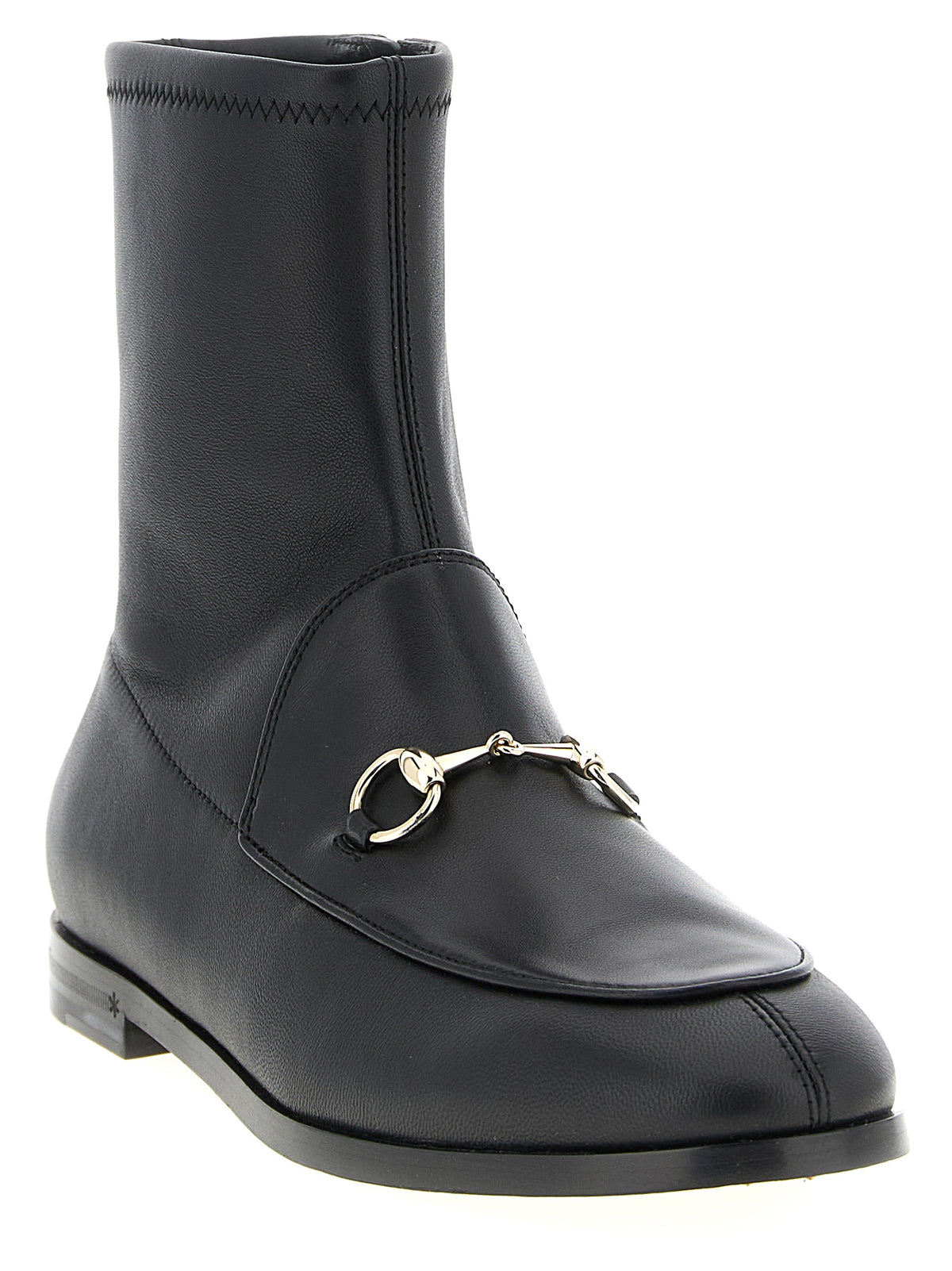 Black Lamb Leather Ankle Boots