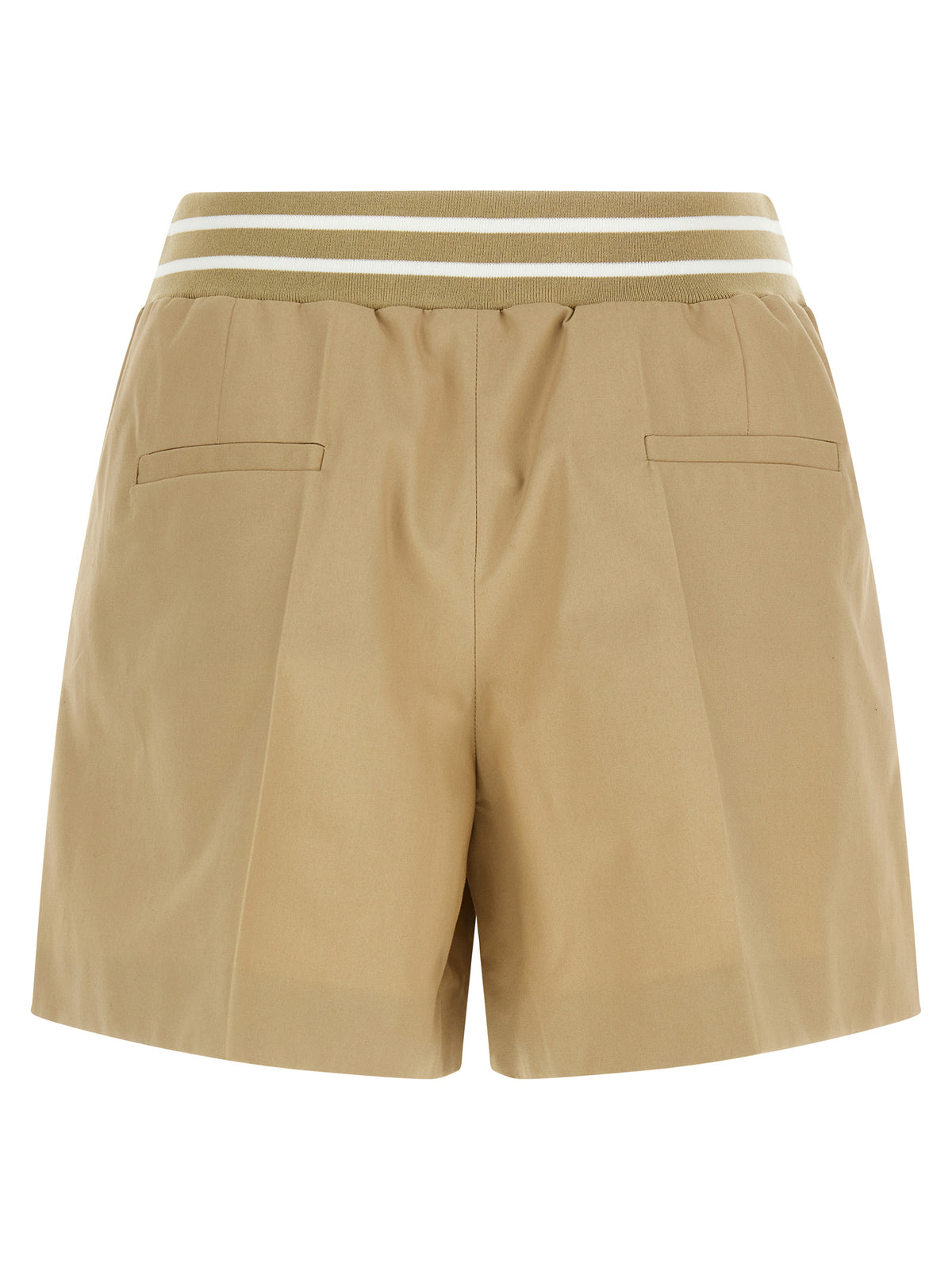 Beige Cotton Bermuda Shorts