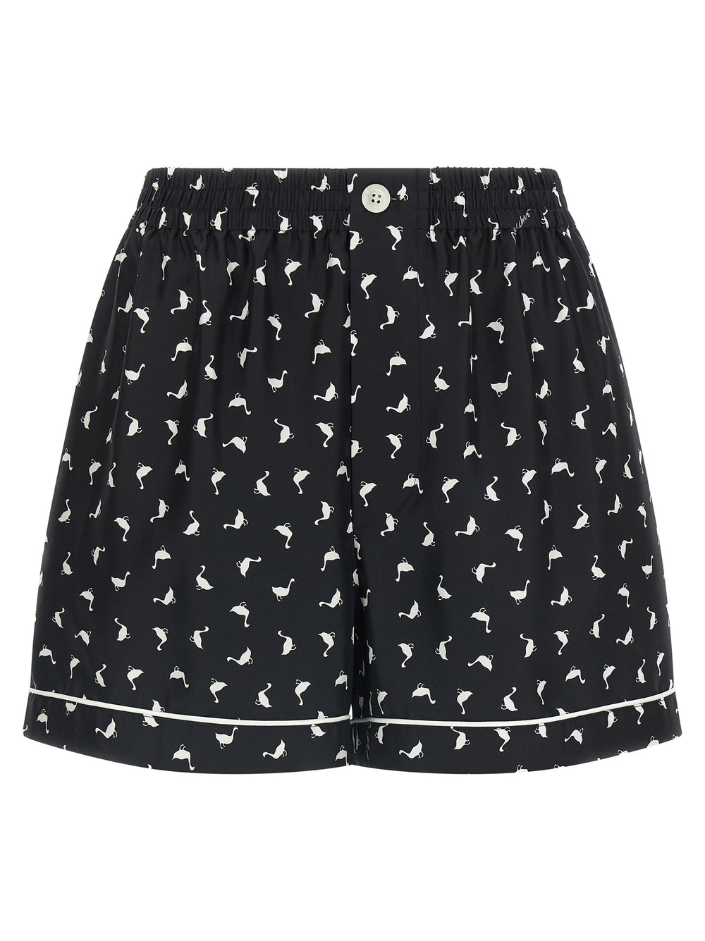 Bicolor Silk Bermuda Shorts