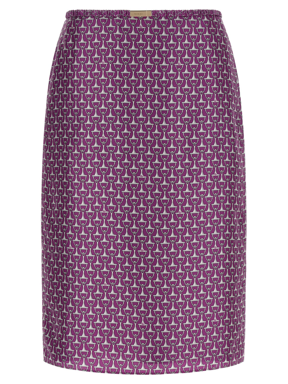 Purple Silk Midi Skirt