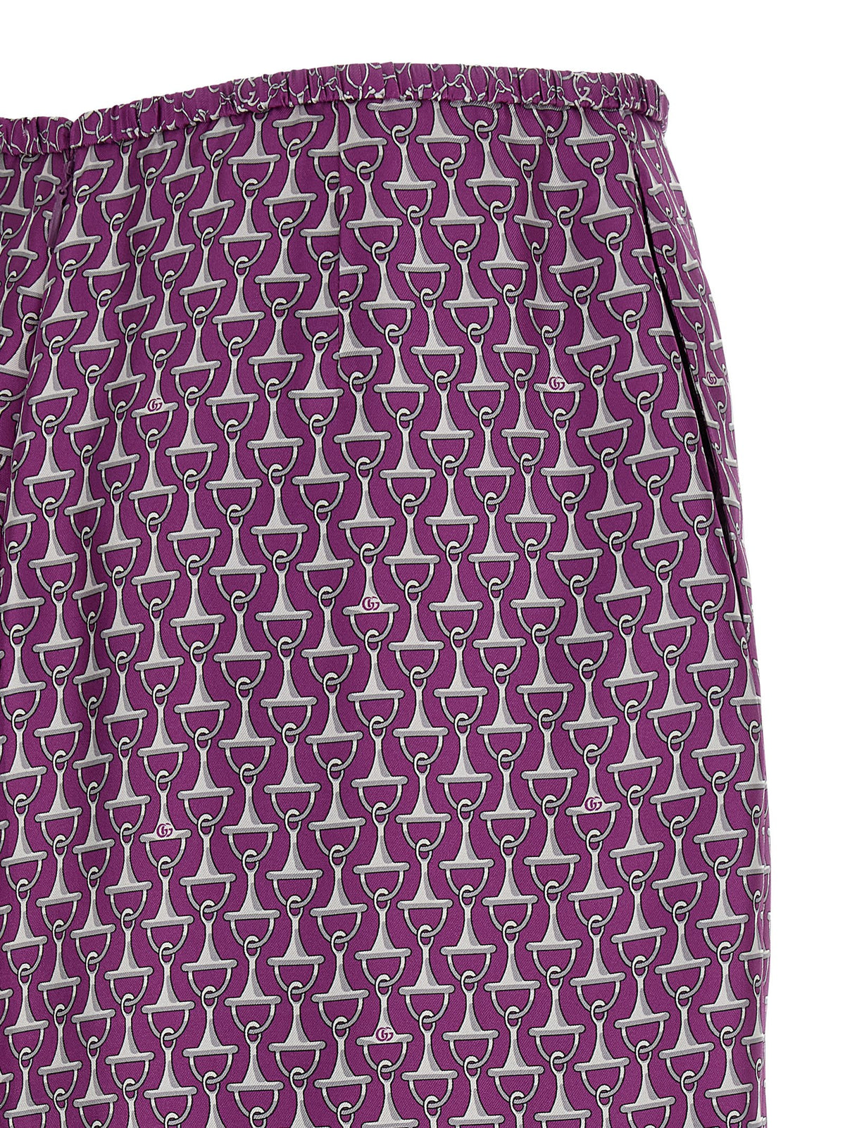 Purple Silk Midi Skirt