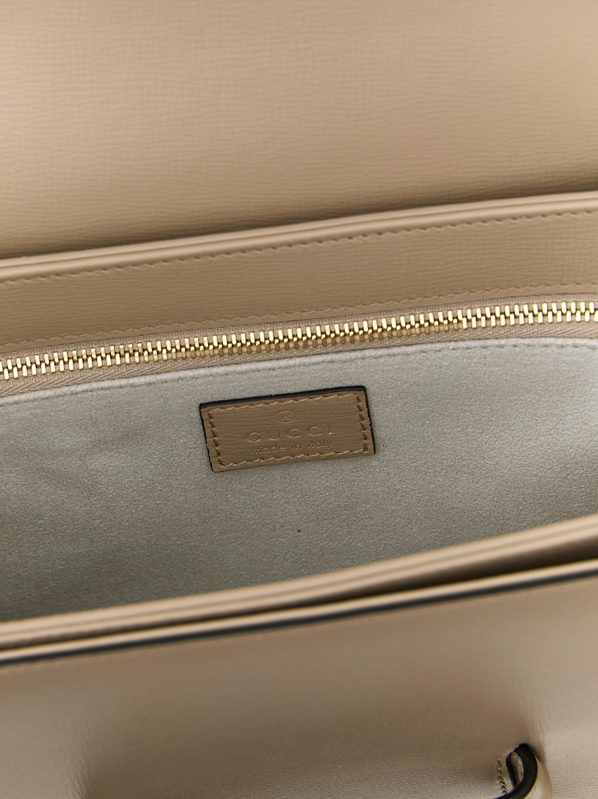 Beige Calfskin Shoulder Bag