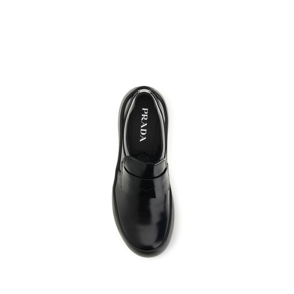 Black Calf Leather Bos Taurus Slip-On Loafers